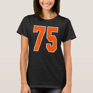 Back Print Orange Sports Block Number 75 For Sport T-Shirt
