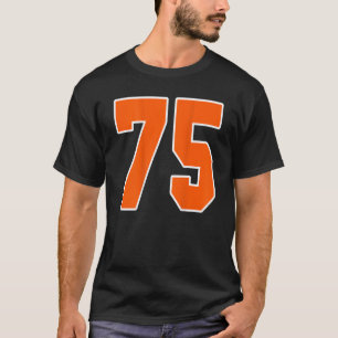 Back Print Orange Sports Block Number 75 For Sport T-Shirt