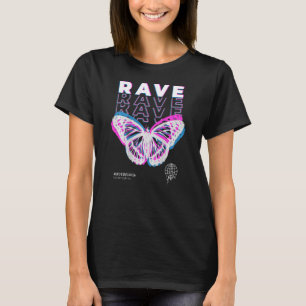 Back Print Rave Butterfly Techno Hardtechno Raving T-Shirt