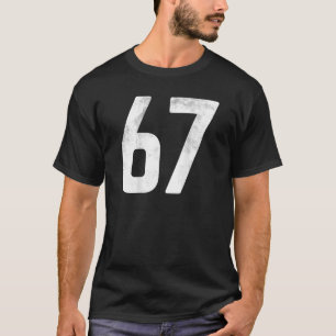 Back Print Sports Block Number 67 For Football Bas T-Shirt