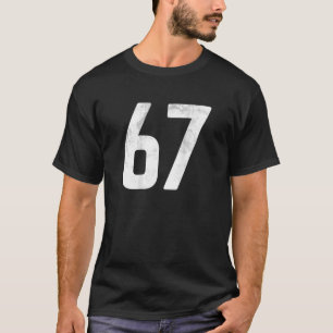 Back Print Sports Block Number 67 For Football Bas T-Shirt