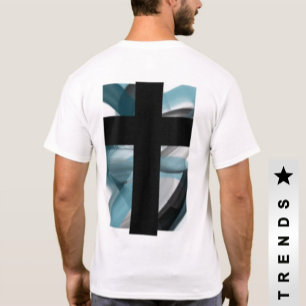 Back Print T-Shirt Trend Abstract Blue Ocean 