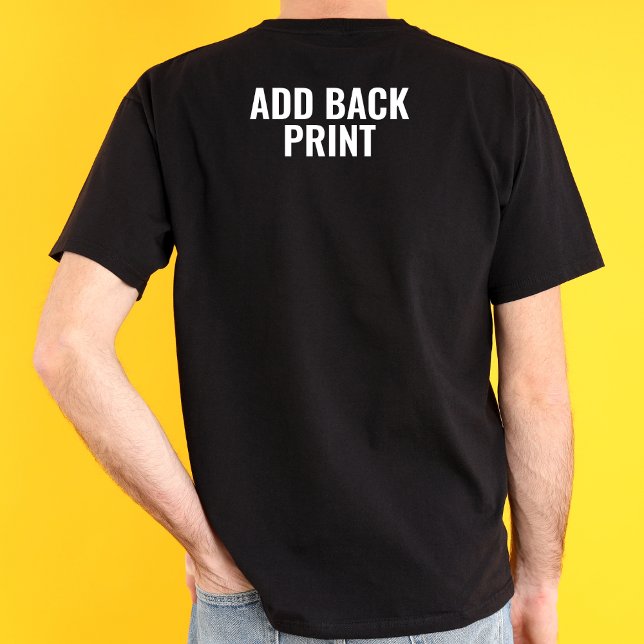 Back Print Upgrade ackside Print Personalised Text T-Shirt (Creator Uploaded)