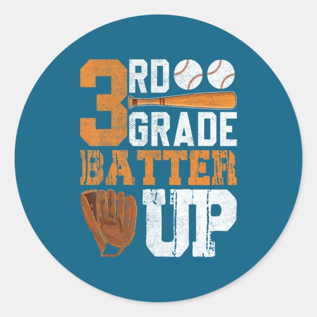 Back School 3rd Grade Students Classic Round Sticker (Front)