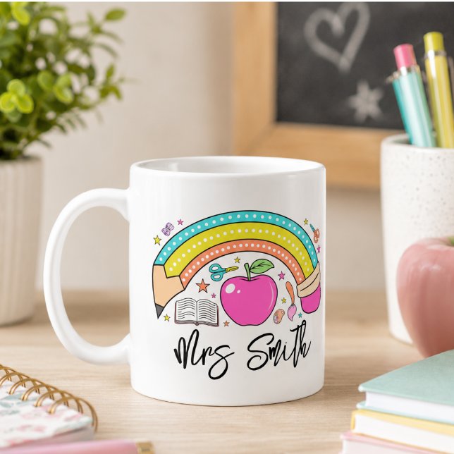 back School Rainbow Teacher Life Coffee Mug (back School Rainbow Teacher Life Coffee Mug)