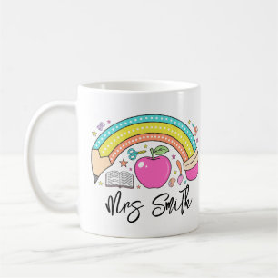 back School Rainbow Teacher Life Coffee Mug