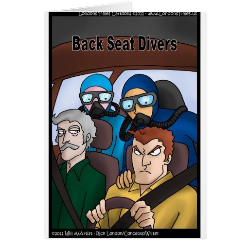 Image of Back Seat Divers Funny Gifts Tees Cards Mugs Etc