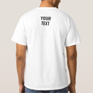 Back Side Design Print Template Mens White T-Shirt