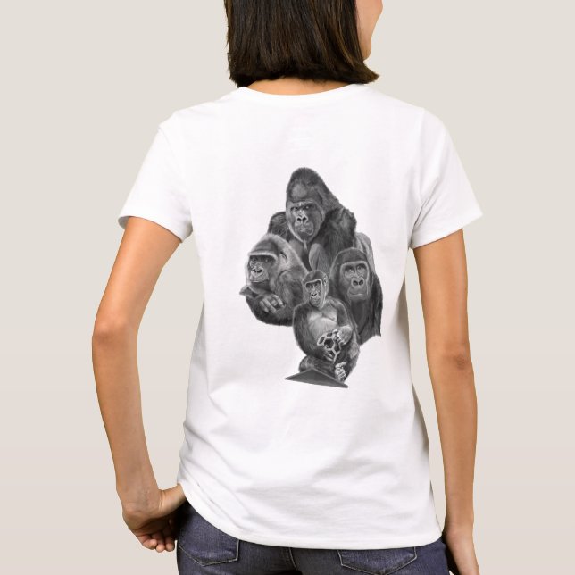 BACK SIDE ：Gorilla Family t-shirt  裏面：ゴリラ家族T-シャツ　 (Back)