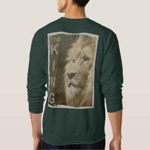 Back Side Print Pop Art Lion Head The King Men's Sweatshirt