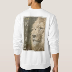 Back Side Print Pop Art Lion Head The King Men's Sweatshirt