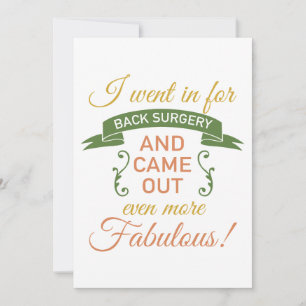Back Surgery Fabulous Recovery (Green) Invitation