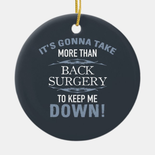 Back Surgery Humour Ceramic Tree Decoration (Front)