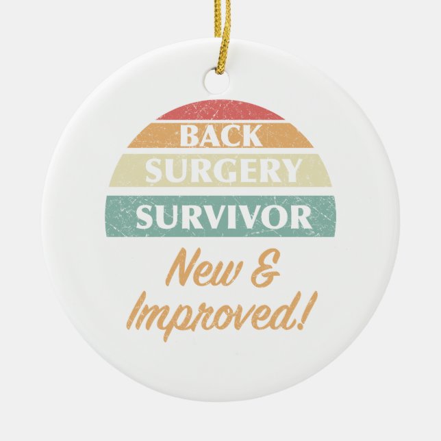 Back Surgery Survivor Humour Ceramic Tree Decoration (Front)