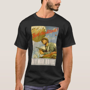 Back the Attack WW2 US Army Airborne Vintage Propa T-Shirt