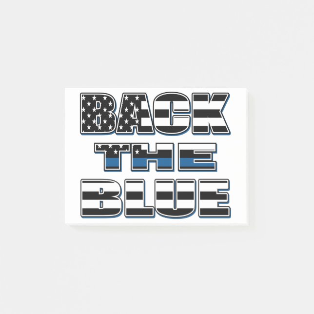 Back-The-Blue Blue Line Flag Post-it Notes (Front)