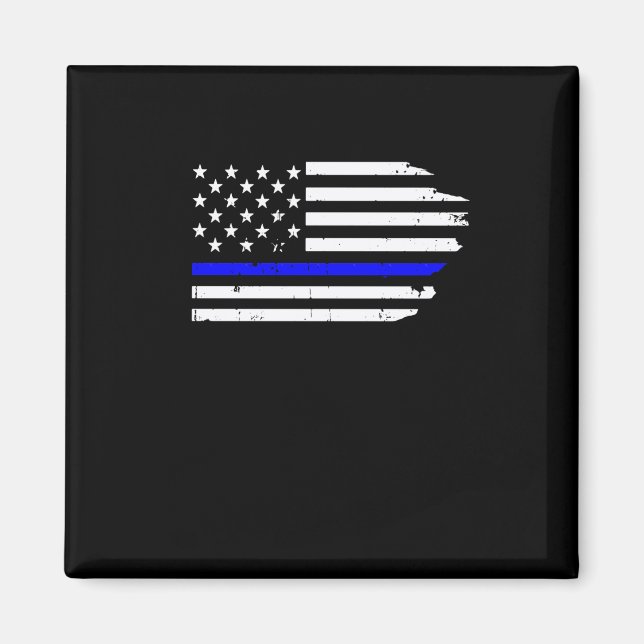 Back The Blue Flag Sticker  Magnet (Front)