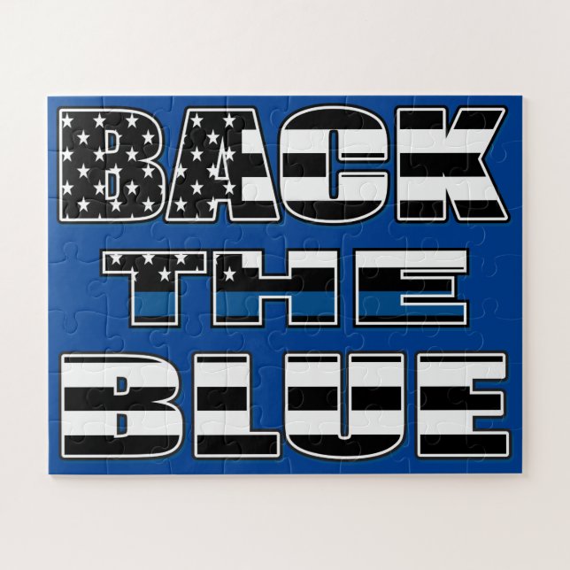 Back The Blue Jigsaw Puzzle (Horizontal)