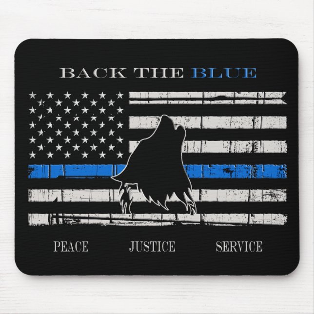 Back the Blue Mouse Mat (Front)
