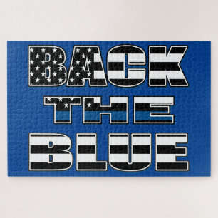 Back The Blue Police Blue Line Jigsaw Puzzle