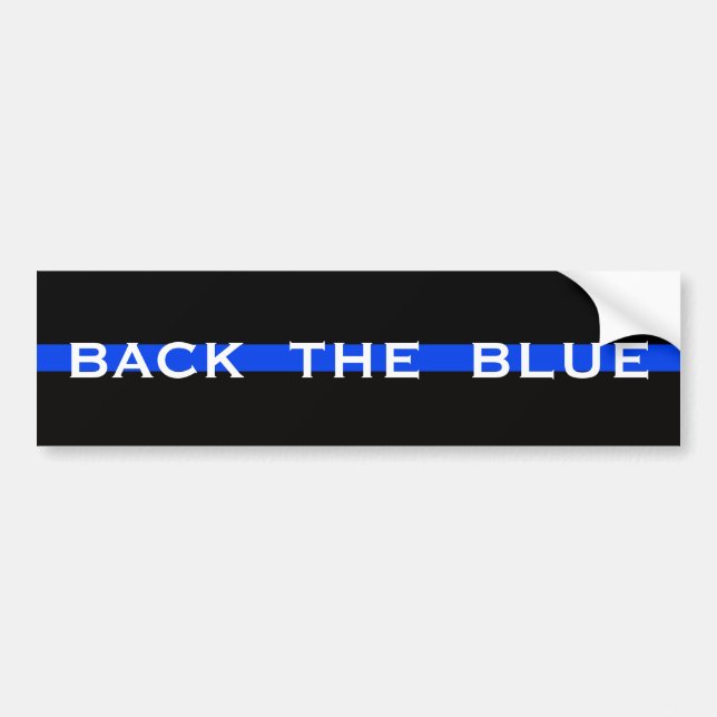 BACK THE BLUE POLICE BUMPER STICKER (Front)