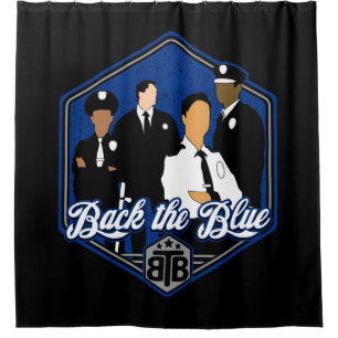 Back The Blue Support Police Officers Shower Curtain