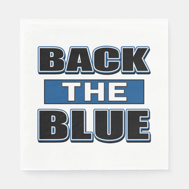 Back The Blue - Support the Police Napkin (Front)