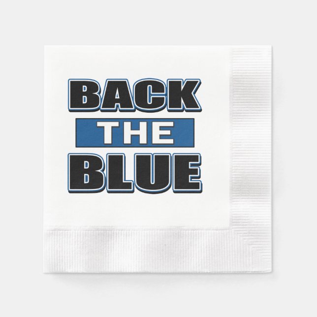 Back The Blue Support the Police Napkin (Front)