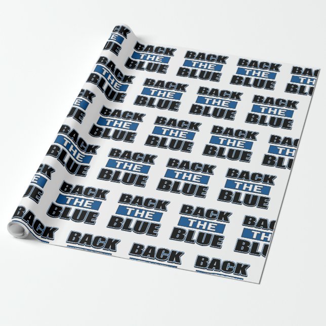 Back the Blue - Support the Police Wrapping Paper (Unrolled)