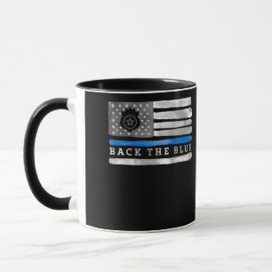 Back the Blue Thin Blue Line American Flag Police Mug