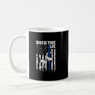 Back The Blue Thin Blue Line Flag New York Police  Coffee Mug