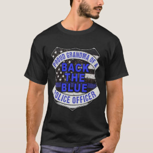 Back the Blue Thin Blue Line Proud Grandma Police  T-Shirt