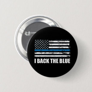 Back the Blue Thin blue line USA Flag MAGA WWG1WA 6 Cm Round Badge