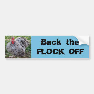 Back the Flock OFF Grumpy Rooster Bumper Sticker