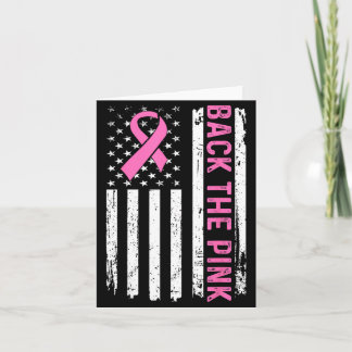 Back The nk American Flag Breast Cancer Awareness Card