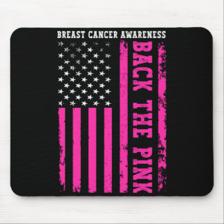 Back The Pink Aamerican Flag Breast Cancer Mouse Mat