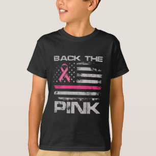 Back The Pink American Flag Breast Cancer Awarenes T-Shirt