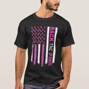 Back The Pink Breast Cancer Awareness American Fla T-Shirt