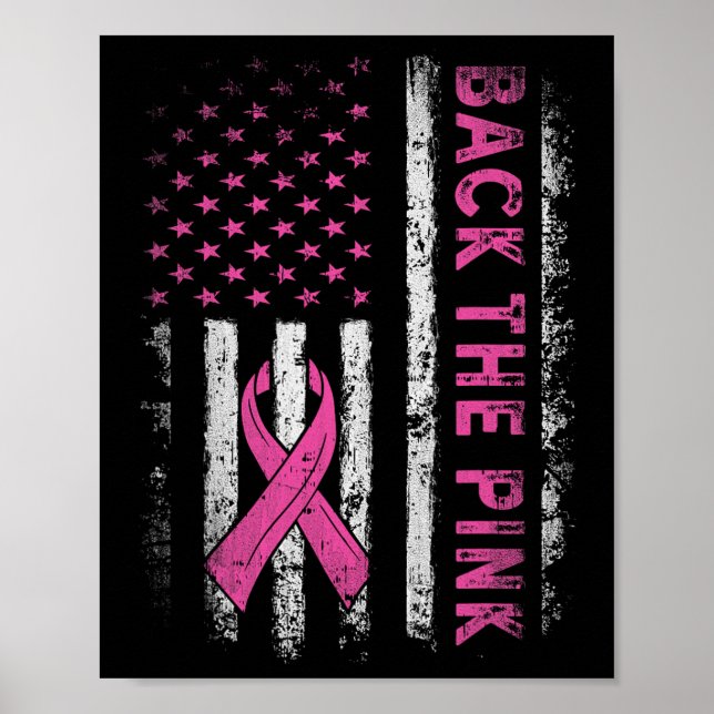 Back The Pink Breast Cancer Awareness Flag Toddler Poster (Front)