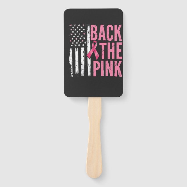 Back the Pink Breast Cancer Awareness Month  Hand Fan (Front)