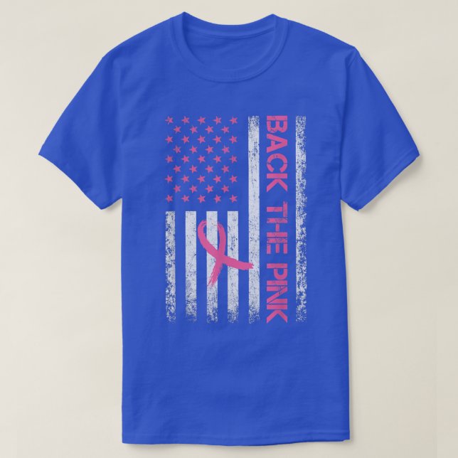 Back The Pink Breast Cancer Awareness Ribbon USA F T-Shirt (Design Front)
