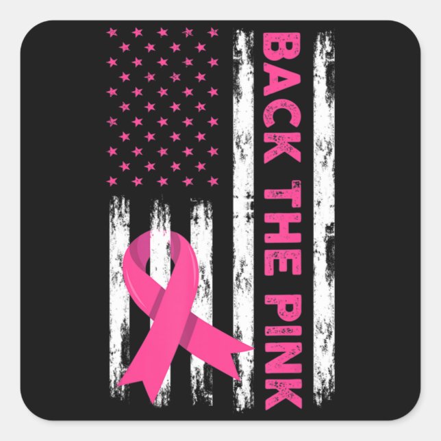 Back The Pink Breast Cancer Awareness T-Shirt62  Square Sticker (Front)