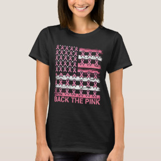 back the pink breast cancer awareness Us Flag  T-Shirt