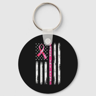 Back The Pink Ribbon American Flag Breast Cancer A Key Ring