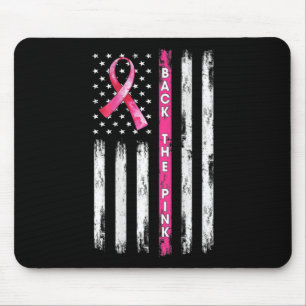 Back The Pink Ribbon American Flag Breast Cancer A Mouse Mat