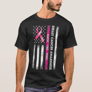 Back The Pink Ribbon American Flag Breast Cancer A T-Shirt