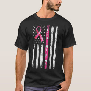 Back The Pink Ribbon American Flag Breast Cancer A T-Shirt