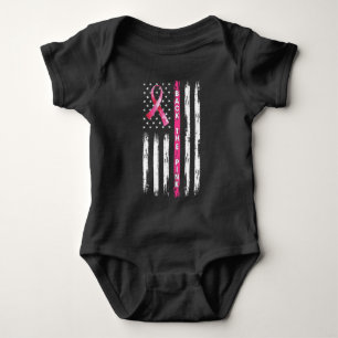 Back The Pink Ribbon Flag Breast Cancer Awareness Baby Bodysuit