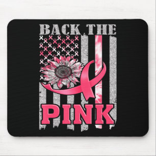 Back The Pink Ribbon Flag Breast Cancer Awareness Mouse Mat