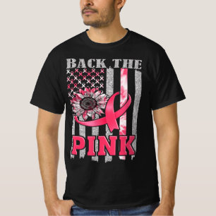 Back The Pink Ribbon Flag Breast Cancer Awareness T-Shirt